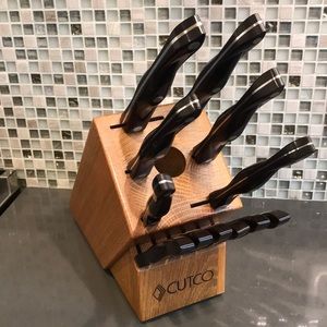 Used cutco knife set with butcher block